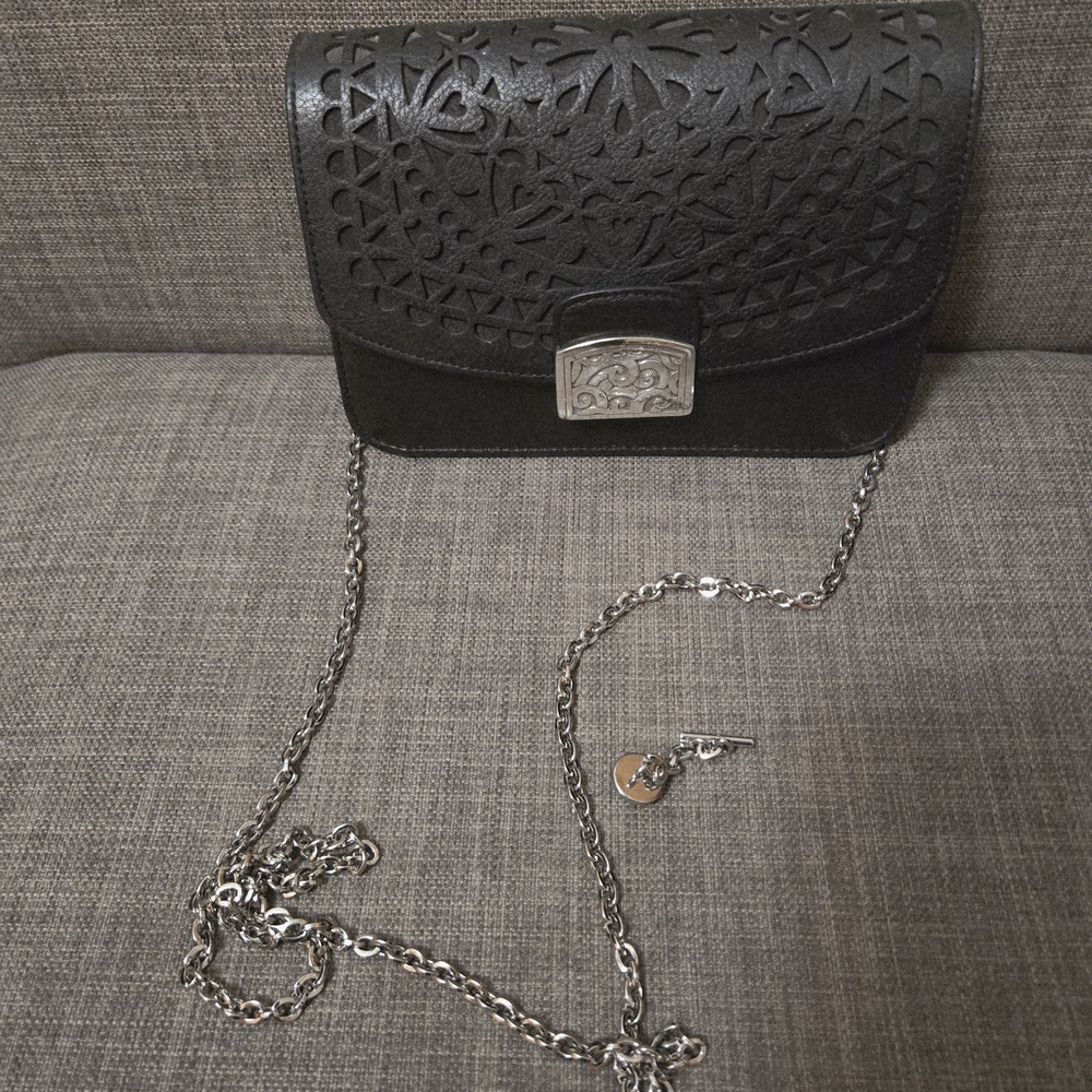 Elegant Black Women's Bag with Silver Chain